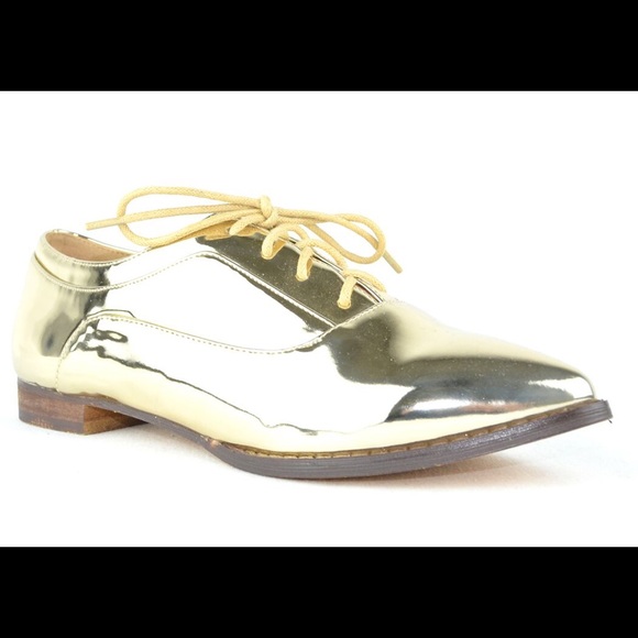 ⭐️ Lace-up Women's Oxford Shoe Gold - Picture 2 of 5